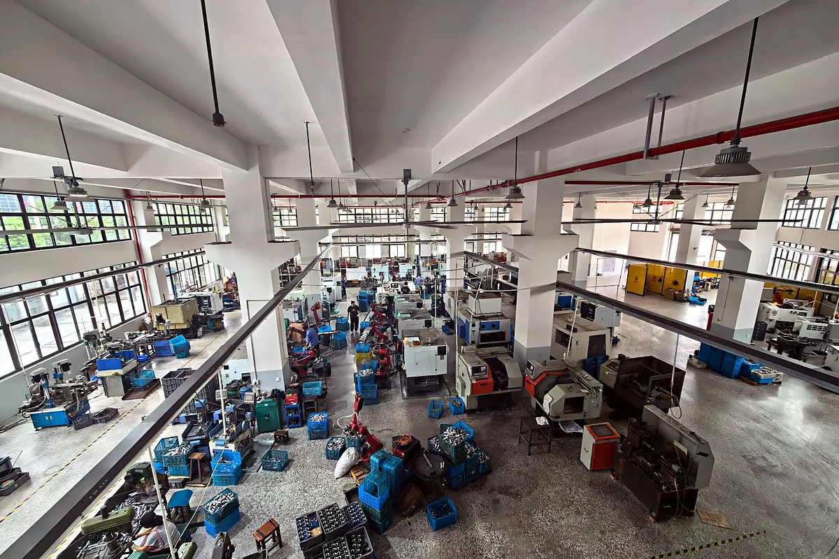 Aerial view of the full production floor